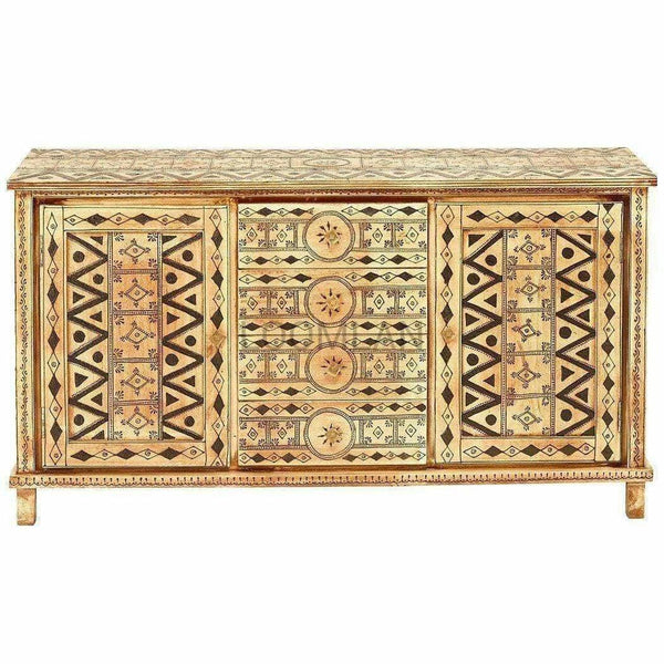 Artisan Painted Henna 4 Drawer Sideboard Henna