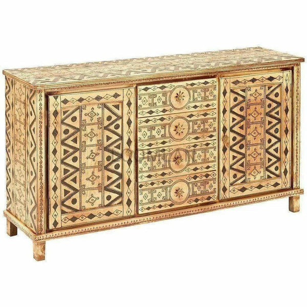 Artisan Painted Henna 4 Drawer Sideboard Henna