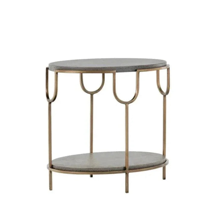 Arya Side Table Concrete Top & Antique Brass - LOOMLAN - SUNPAN - Side Tables