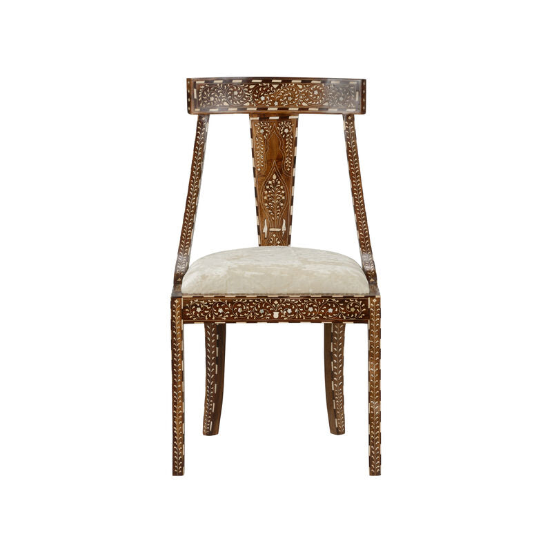 Aryana Artistic Wooden Frame Armless Chair-Dining Chairs-Chelsea House-LOOMLAN