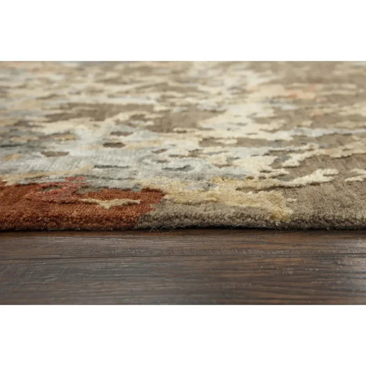 Asa Abstract Rust Large Area Rugs For Living Room - LOOMLAN