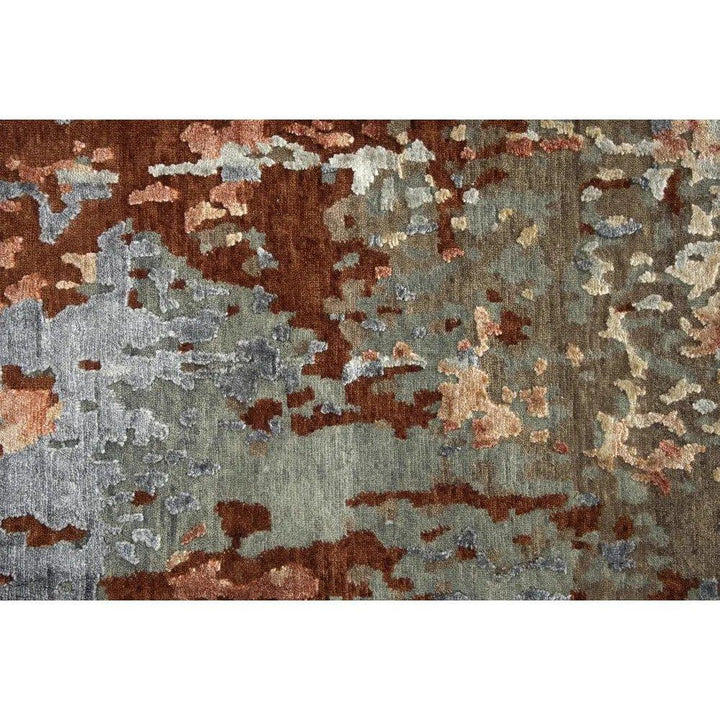 Asa Abstract Rust Large Area Rugs For Living Room - LOOMLAN