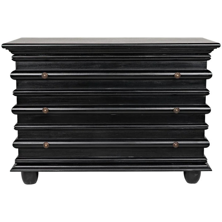 Ascona Three Drawer Wooden Chest - LOOMLAN - Noir - Chests