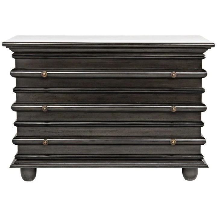 Ascona Three Drawer Wooden Chest - LOOMLAN - Noir - Chests