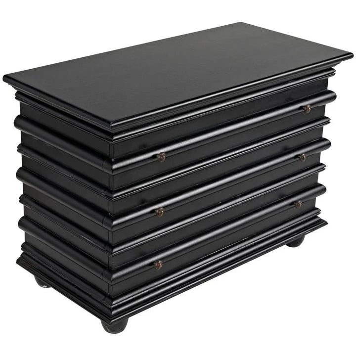Ascona Three Drawer Wooden Chest - LOOMLAN - Noir - Chests