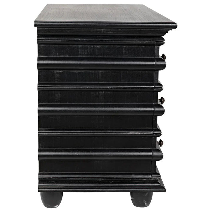 Ascona Three Drawer Wooden Chest - LOOMLAN - Noir - Chests