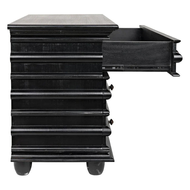 Ascona Three Drawer Wooden Chest - LOOMLAN - Noir - Chests