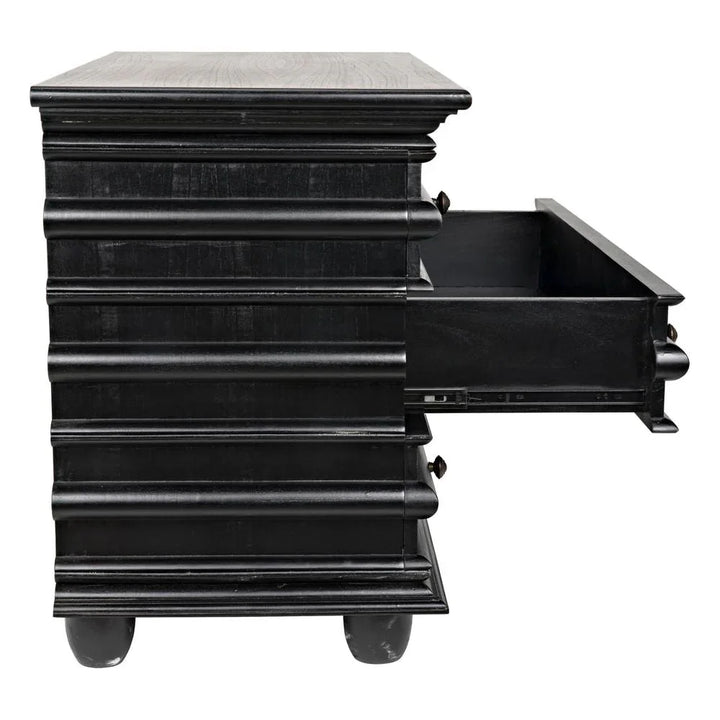 Ascona Three Drawer Wooden Chest - LOOMLAN - Noir - Chests