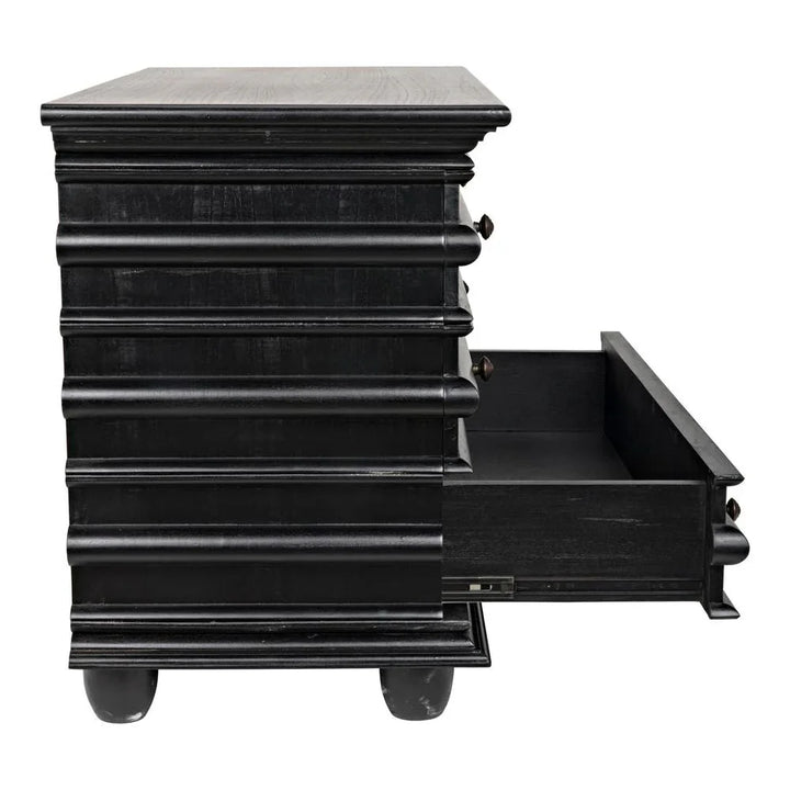 Ascona Three Drawer Wooden Chest - LOOMLAN - Noir - Chests