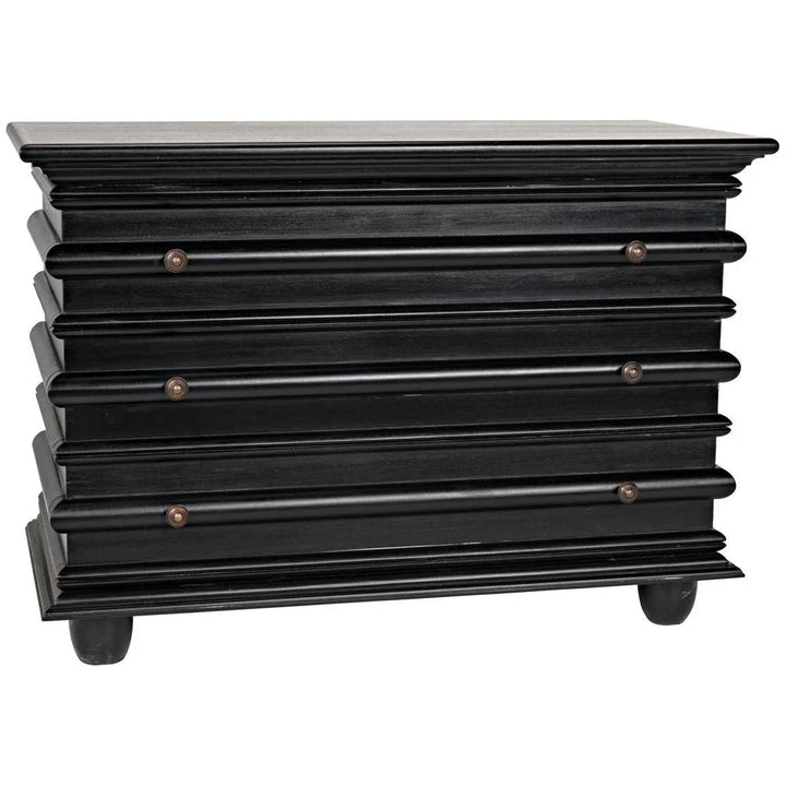 Ascona Three Drawer Wooden Chest - LOOMLAN - Noir - Chests