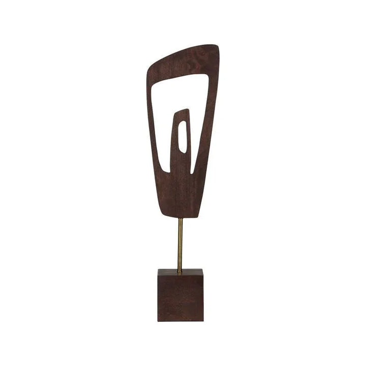 Ashe Wooden Art Marble Base Sculpture - LOOMLAN - Chelsea House - Statues & Sculptures