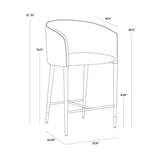 Asher Barrel Back Counter Stool-Counter Stools-SUNPAN-LOOMLAN