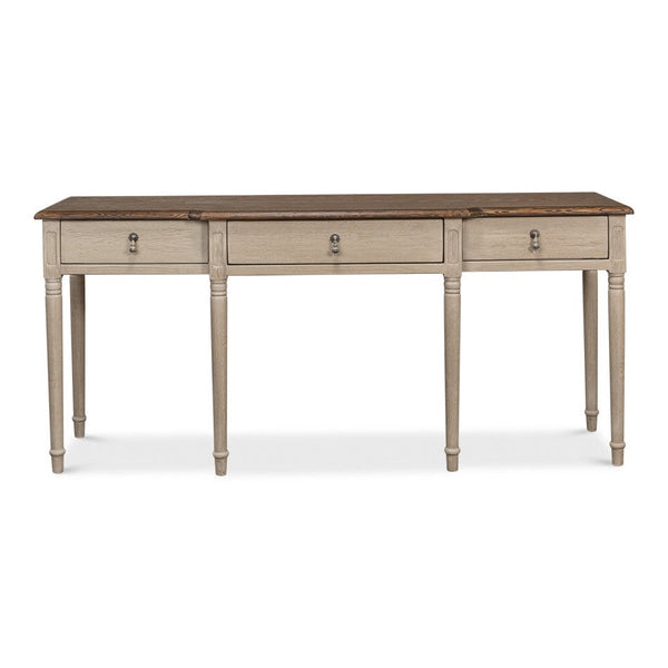 Asher Console Table With Drawers Reclaimed Wood-Console Tables-Sarreid-LOOMLAN