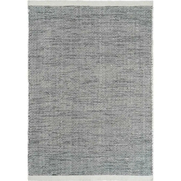 Asko Mixed Grey Solid Handmade Wool Rug By Linie Design