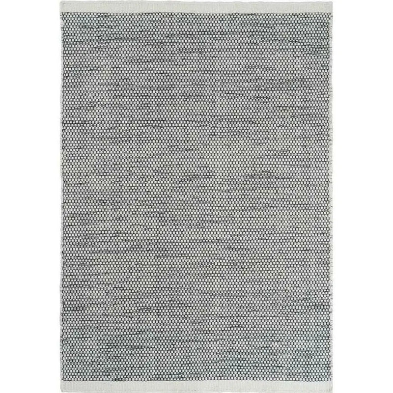 Asko Mixed Grey Solid Handmade Wool Rug By Linie Design
