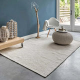 Asko Off White Solid Handmade Wool Rug