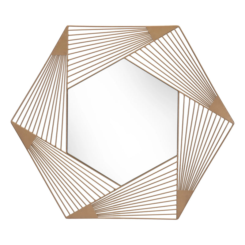Aspect Hexagonal Mirror Gold Wall Mirrors LOOMLAN By Zuo Modern