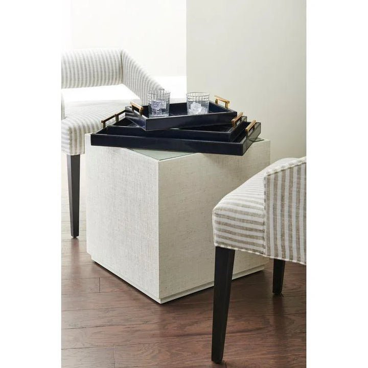 Assured Rich Blue Leather Tray (Set of 2) - LOOMLAN - Trays