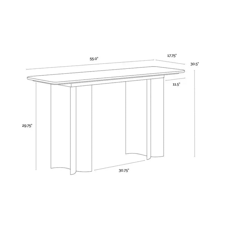 Astara Marble Top Sofa Table - LOOMLAN - SUNPAN - Console Tables