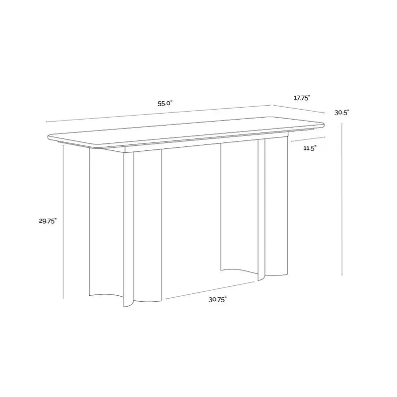 Astara Marble Topped Rectangular Console Table