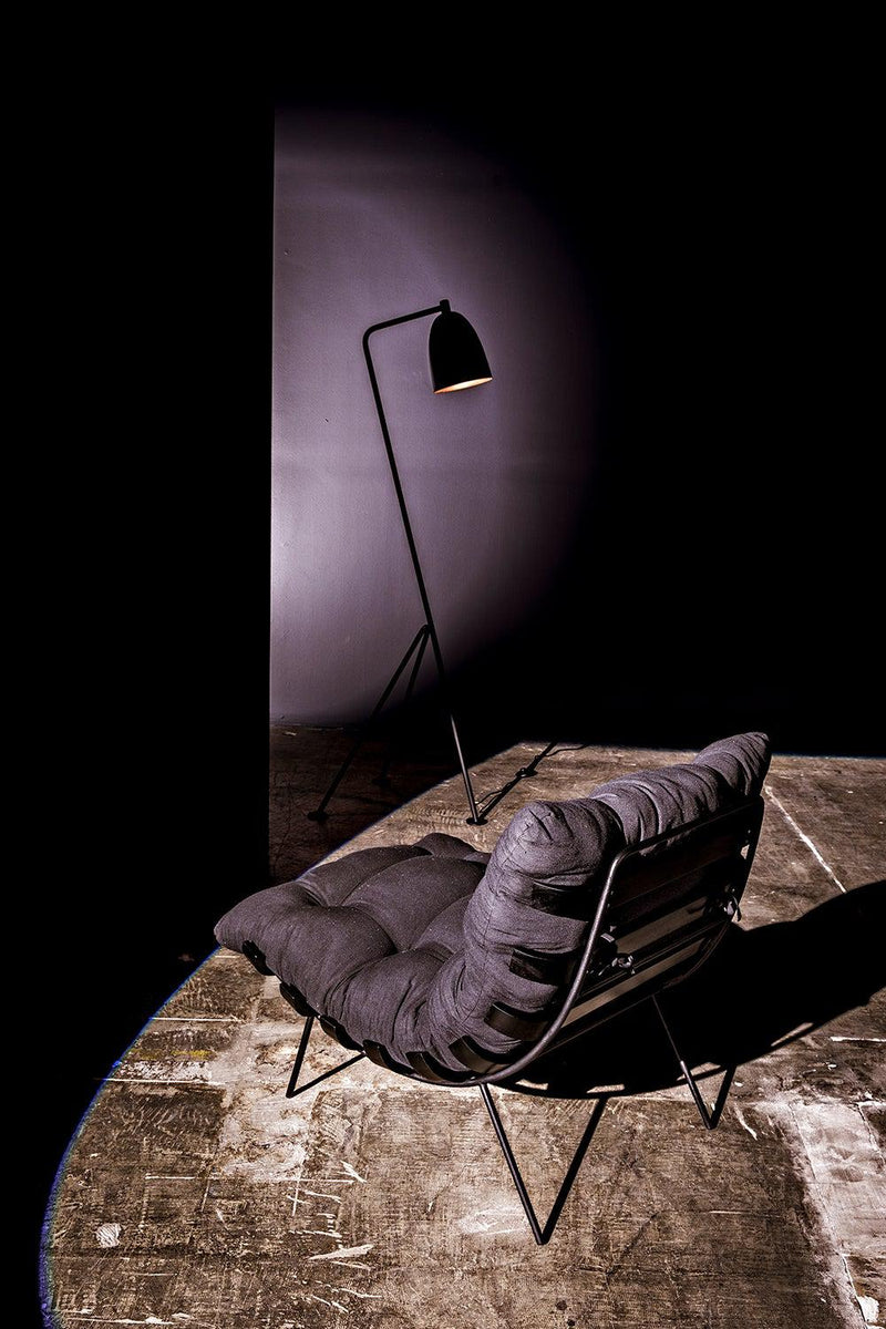 Asti Black Steel Floor Lamp-Floor Lamps-Noir-LOOMLAN