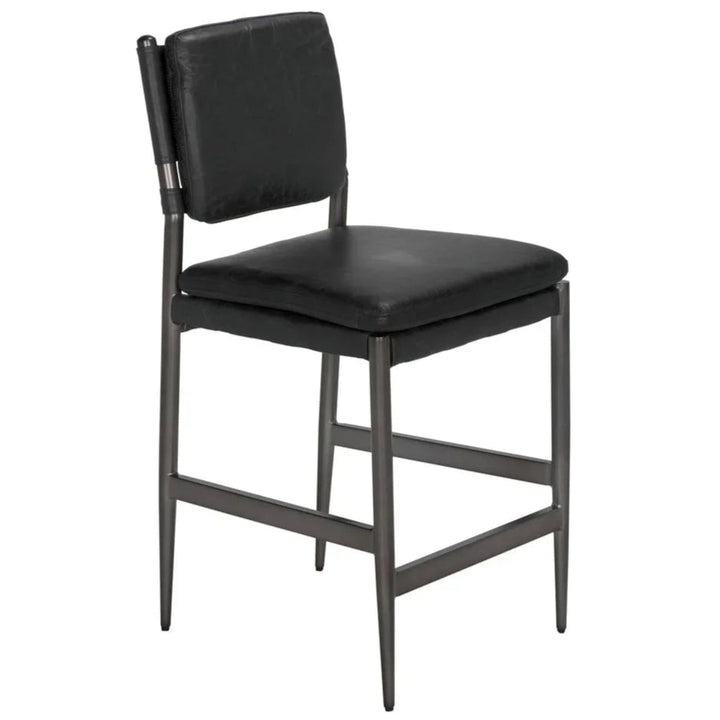 Astor Top - Grain Leather Counter Stool - LOOMLAN - Noir - Counter Stools