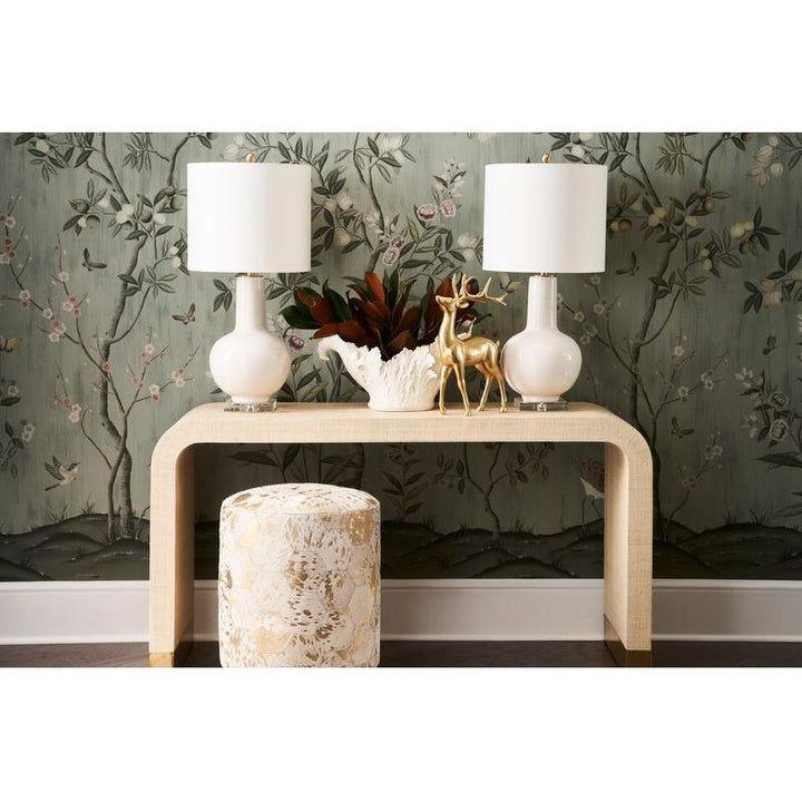 Astor Vase Cream Glazed Ceramic Body Table Lamp - LOOMLAN - Chelsea House - Table Lamps