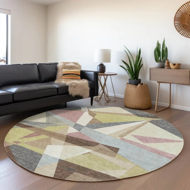 Asymma Brown Washable Indoor - Outdoor Rug - LOOMLAN - LOOMLAN Rugs - Outdoor Rugs