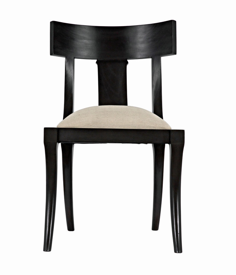 Athena Wood Black Armless Side Chair-Club Chairs-Noir-LOOMLAN