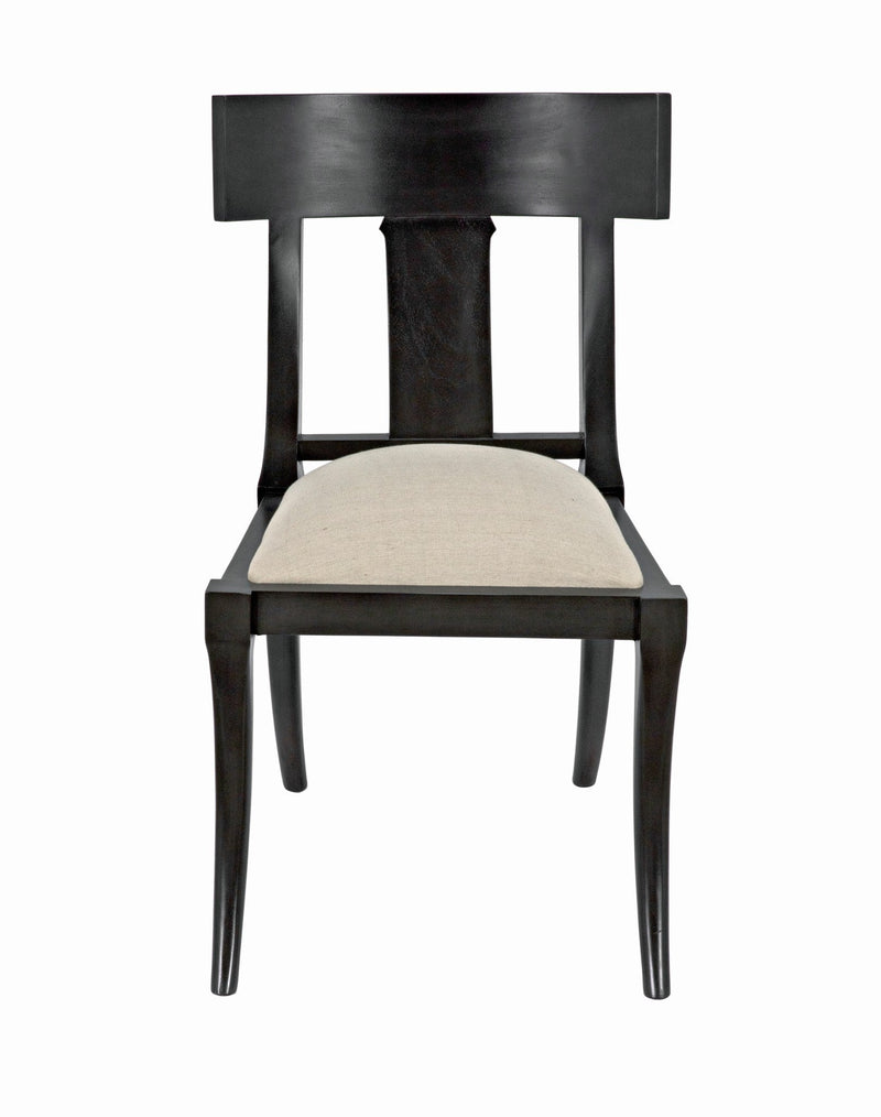 Athena Wood Black Armless Side Chair-Club Chairs-Noir-LOOMLAN