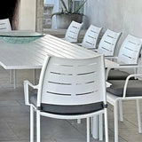 Athene White Outdoor Extendable Dining Table Set For 12