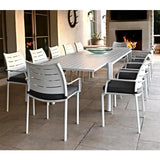 Athene White Outdoor Extendable Dining Table Set For 12