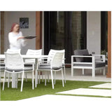 Athene White Outdoor Extendable Dining Table Set For 12