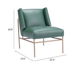 Atlanta Accent Chair Green-Accent Chairs-Zuo Modern-LOOMLAN