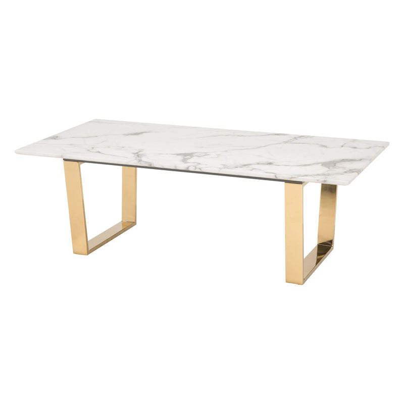 Atlas Coffee Table White & Gold Coffee Tables LOOMLAN By Zuo Modern
