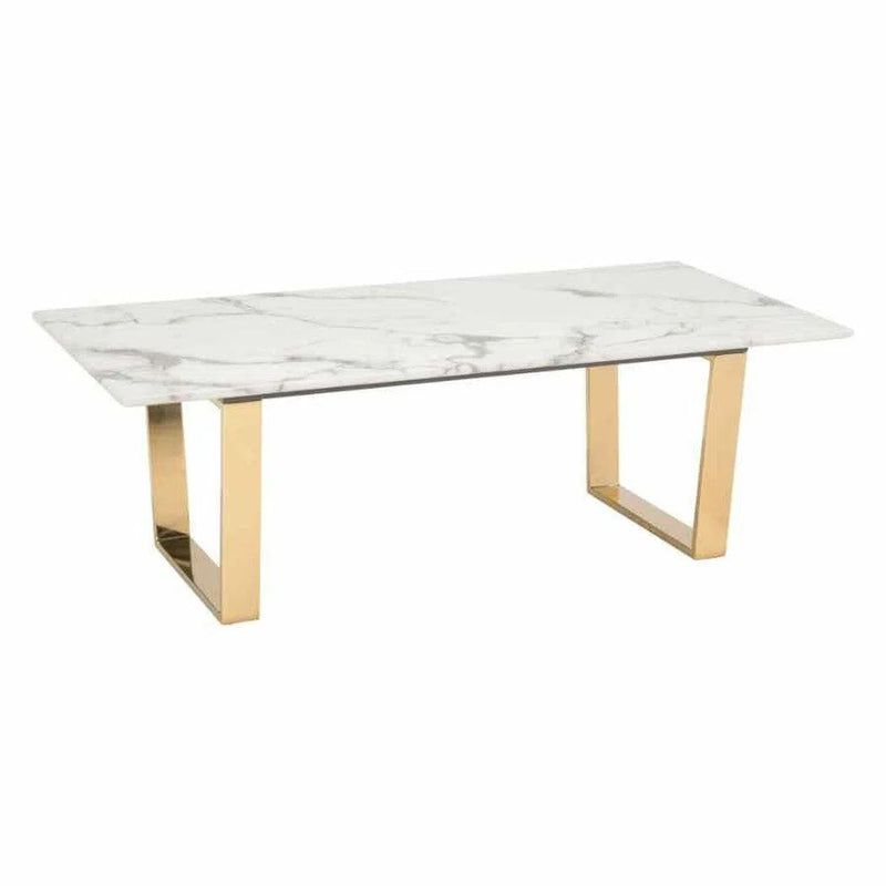 Atlas Coffee Table White & Gold Coffee Tables LOOMLAN By Zuo Modern