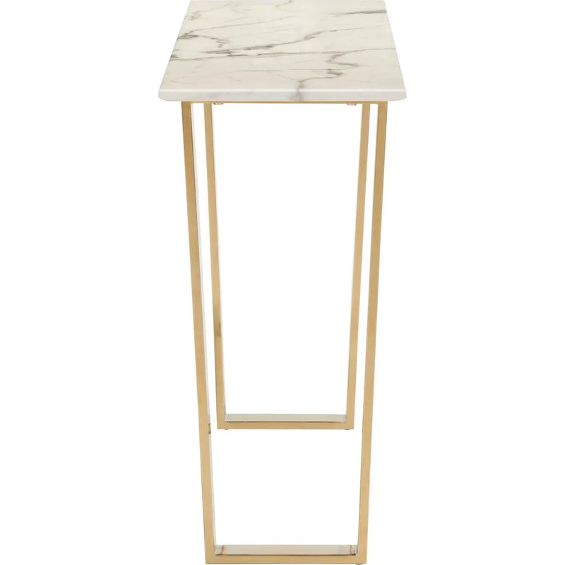 Atlas Console Table White & Gold Console Tables LOOMLAN By Zuo Modern