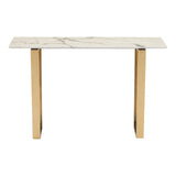 Atlas Console Table White & Gold Console Tables LOOMLAN By Zuo Modern