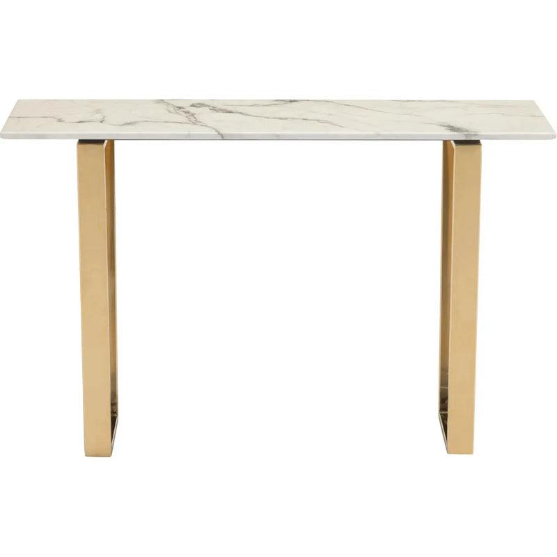 Atlas Console Table White & Gold Console Tables LOOMLAN By Zuo Modern