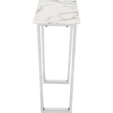 Atlas Console Table White & Silver Console Tables LOOMLAN By Zuo Modern