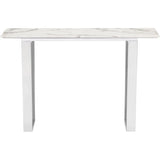 Atlas Console Table White & Silver Console Tables LOOMLAN By Zuo Modern