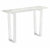 Atlas Console Table White & Silver