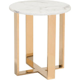 Atlas End Table White & Gold