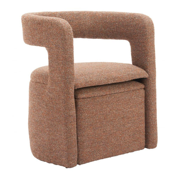 Atria Tawny Brown Fabric Club Chair with Ottoman