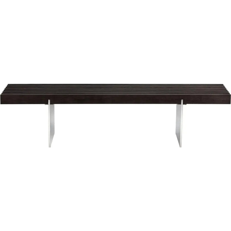 Atticus Bench Sleek Black Wood Polished Steel Legs-Dining Benches-SUNPAN-LOOMLAN