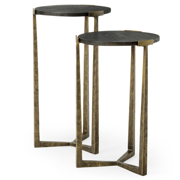 Atticus Black Wood Top Nesting Table (Set of 2)