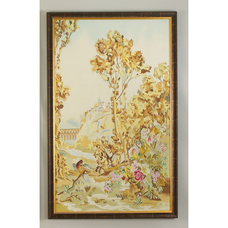 Aubusson Panel Hand Painted Artwork-Artwork-Chelsea House-Panel B-LOOMLAN