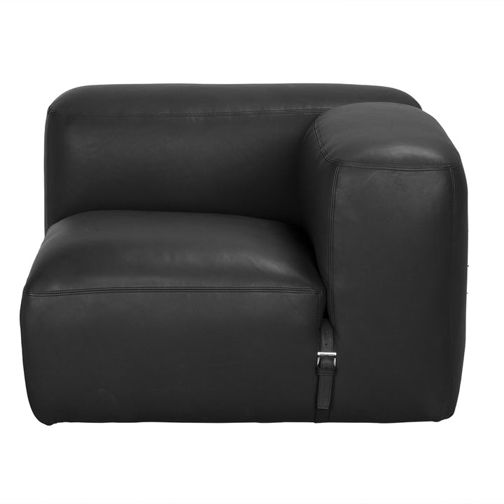Augustus Matte Black Leather Modular Sofa-Modular Sofas-Noir-LOOMLAN