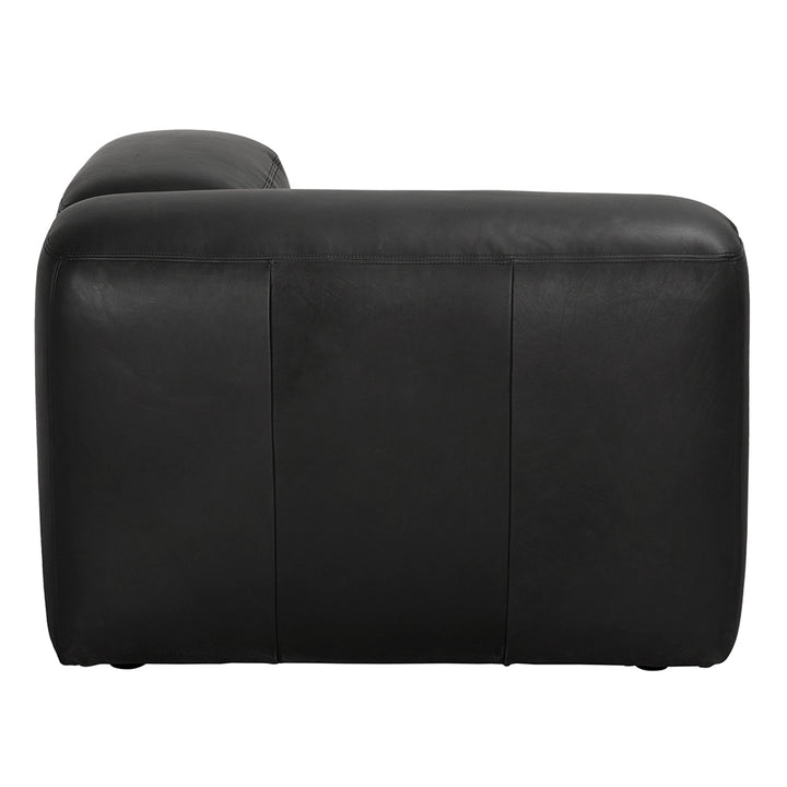 Augustus Matte Black Leather Modular Sofa-Modular Sofas-Noir-LOOMLAN