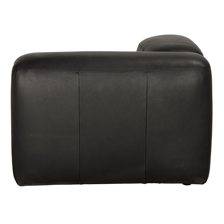 Augustus Matte Black Leather Modular Sofa-Modular Sofas-Noir-LOOMLAN